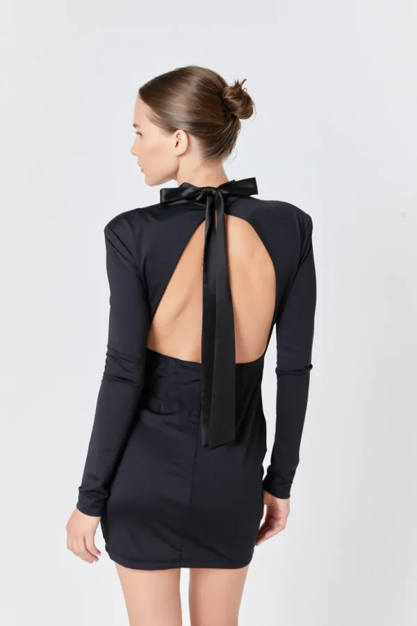 ENDLESS ROSE Bodycon Dresses | Tops*- Jersey Open Back Mini Dress BLACK