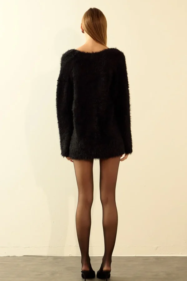 ENDLESS ROSE Sweaters & Knits | Tops*- Jewel Button Oversize Cardigan JETBLACK