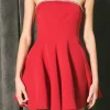 ENDLESS ROSE Strapless | Tops*- Jewel Trim Flounced Mini Dress