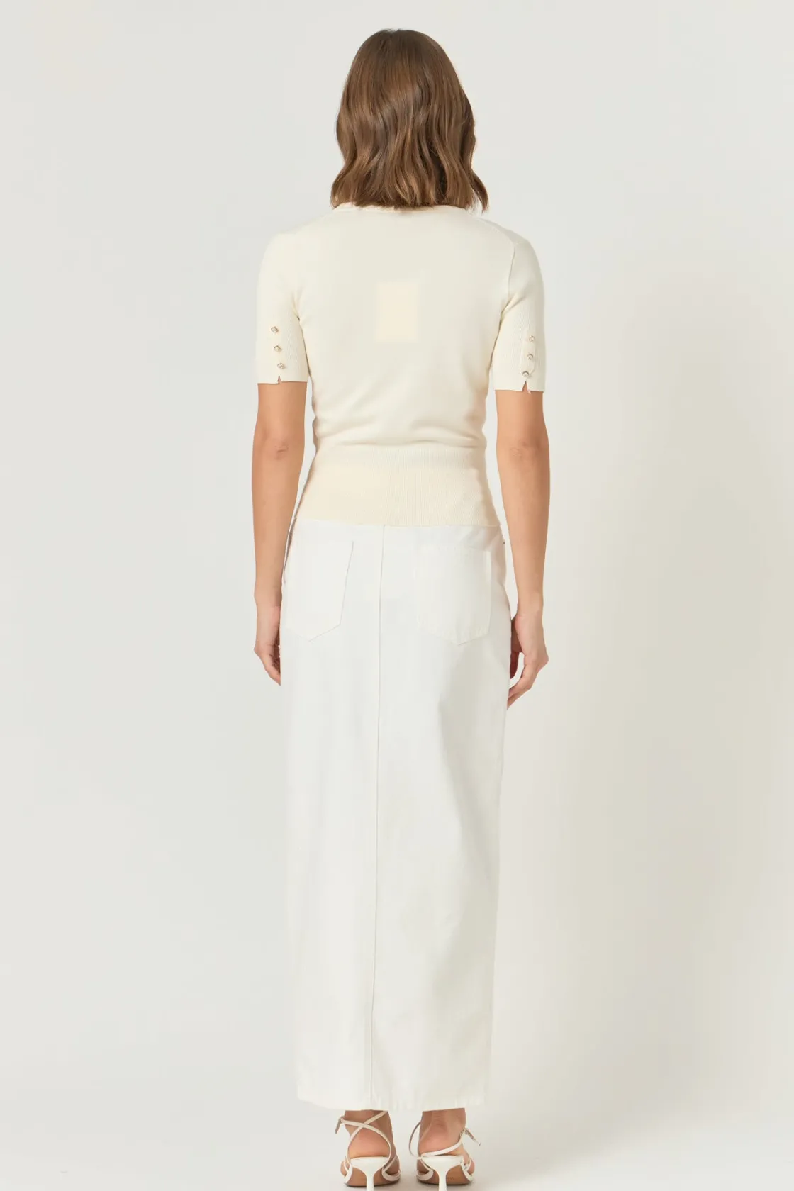 endless_rose__jewel_trim__2.webp ENDLESS ROSE Sweaters & Knits | Matching Sets*- Jewel Trim Half Sleeve Top IVORY