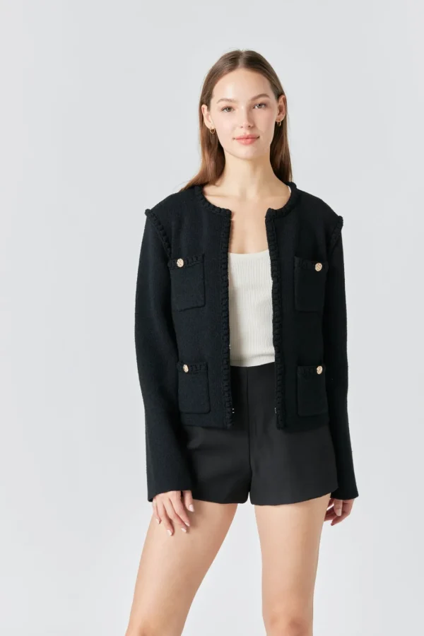 ENDLESS ROSE Jackets & Coats | Tops*- Kelly Braided Knit Jacket