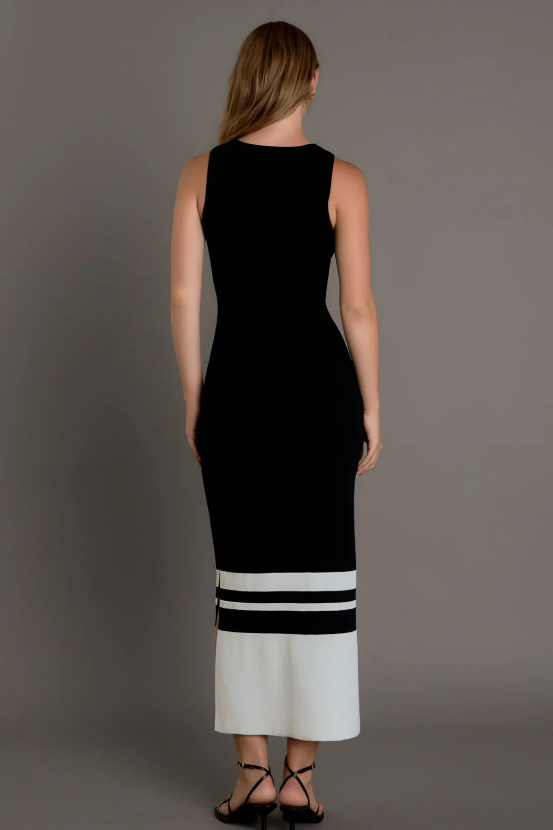 endless_rose__knit_block__2-1.webp ENDLESS ROSE Knit Dresses | Sweaters & Knits*- Knit Block Maxi Dress BLACK/CREAM