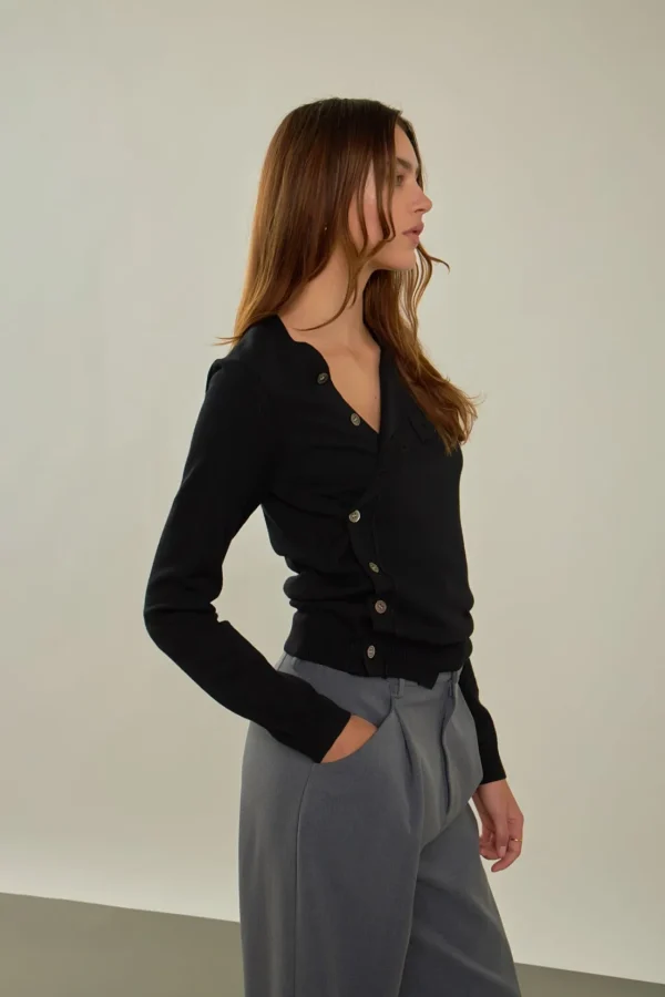 ENDLESS ROSE Jackets & Coats | Tops*- Knit Cardigan with Cross Over Buttons