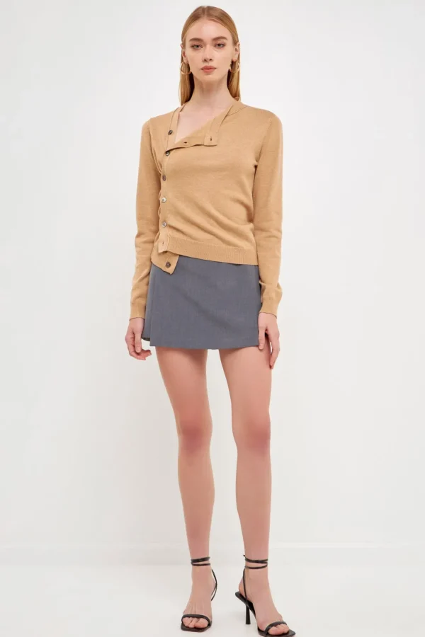 ENDLESS ROSE Jackets & Coats | Tops*- Knit Cardigan with Cross Over Buttons