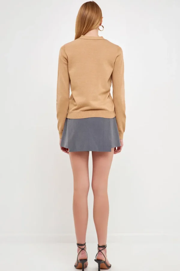 ENDLESS ROSE Jackets & Coats | Tops*- Knit Cardigan with Cross Over Buttons