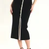 ENDLESS ROSE Matching Sets | Skirts*- Knit Contrast Maxi Skirt BLACK/IVORY