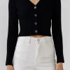 ENDLESS ROSE Sweaters & Knits | Tops*- Knit Cropped Lounge Cardigan BLACK