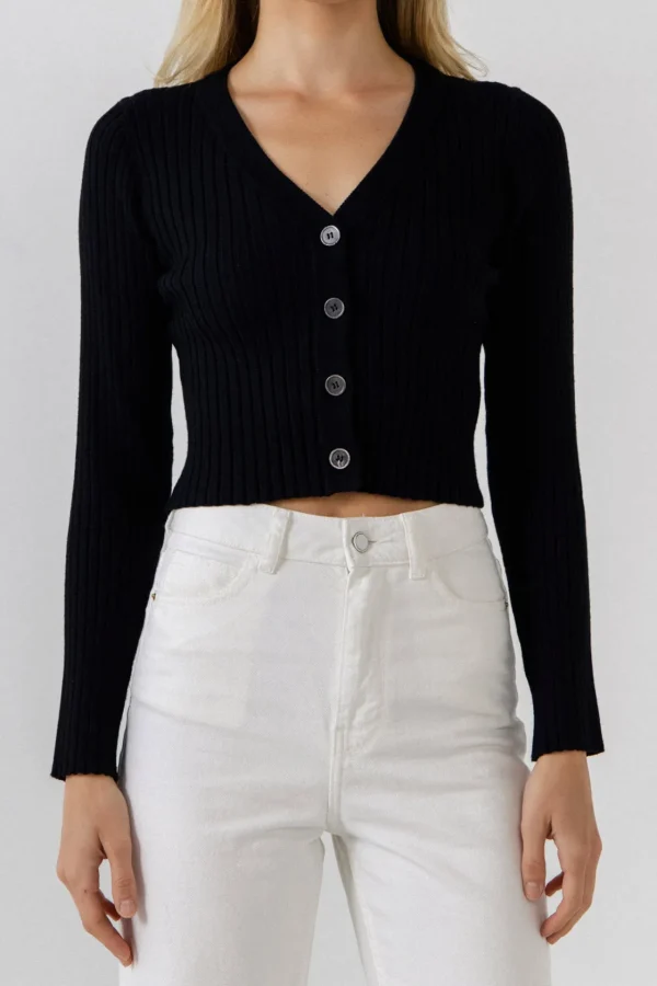 ENDLESS ROSE Sweaters & Knits | Tops*- Knit Cropped Lounge Cardigan BLACK