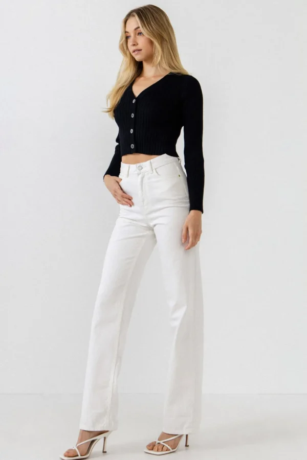 ENDLESS ROSE Sweaters & Knits | Tops*- Knit Cropped Lounge Cardigan BLACK