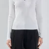 ENDLESS ROSE Sweaters & Knits | Tops*- Knit Cutout Halter Top IVORY/BLACK