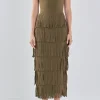 ENDLESS ROSE White Dresses | Sweaters & Knits*- Knit Fringe Long Dress