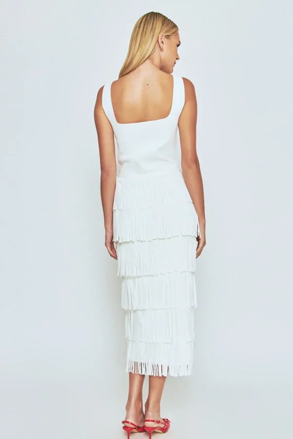 ENDLESS ROSE White Dresses | Sweaters & Knits*- Knit Fringe Long Dress