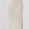 ENDLESS ROSE Skirts | Tops*- Knit Maxi Skirt With Side Slit IVORY