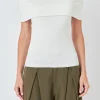 ENDLESS ROSE Tops*- Knit Off Shoulder Top IVORY