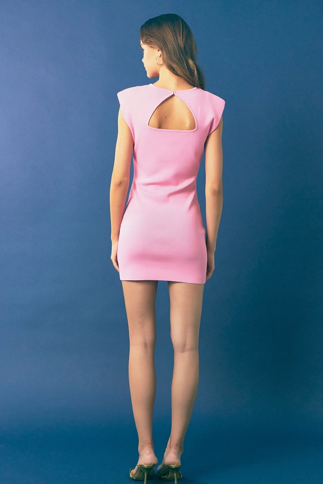 endless_rose__knit_padded_2.webp ENDLESS ROSE Knit Dresses | Sweaters & Knits*- Knit Padded Mini Dress PINK