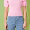 ENDLESS ROSE Sweaters & Knits | Tops*- Knit Square Neck Puff Top