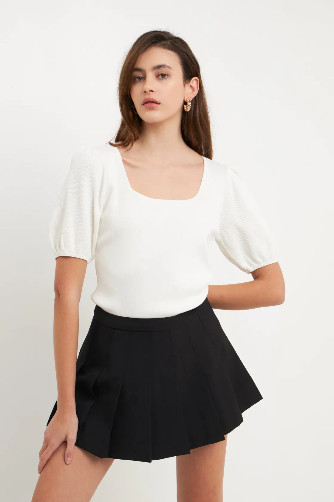 endless_rose__knit_square_8.webp ENDLESS ROSE Sweaters & Knits | Tops*- Knit Square Neck Puff Top