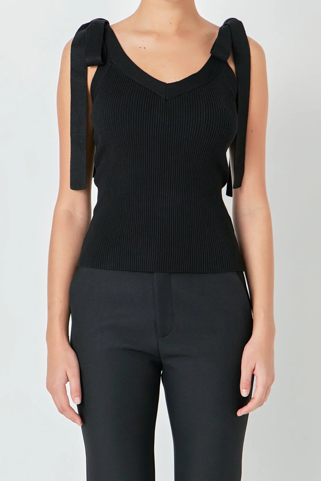 endless_rose__knit_v_neck_0.webp ENDLESS ROSE Tops*- Knit V Neck Tank Top