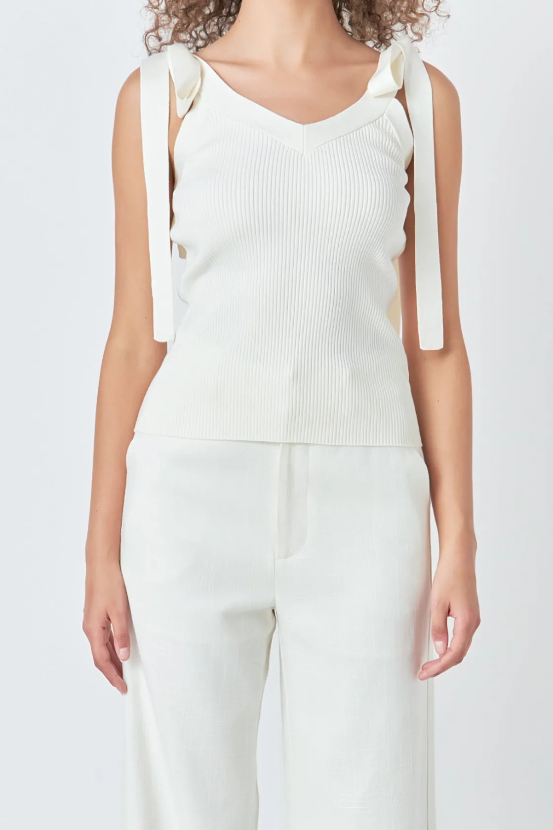 endless_rose__knit_v_neck_5.webp ENDLESS ROSE Tops*- Knit V Neck Tank Top
