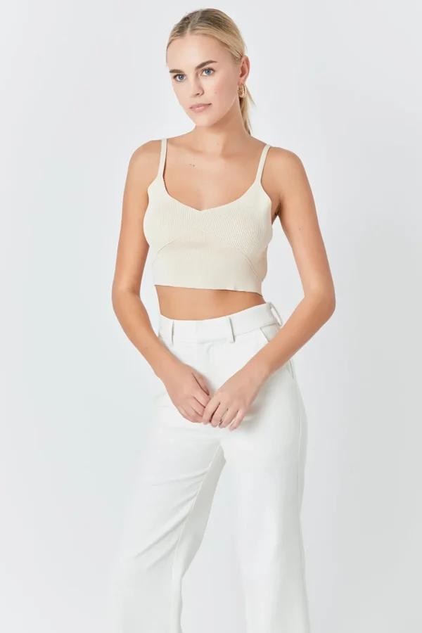 ENDLESS ROSE Tops*- Knitted Bralette Top