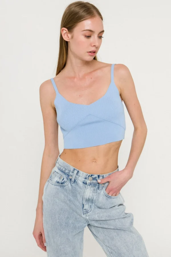 ENDLESS ROSE Tops*- Knitted Bralette Top