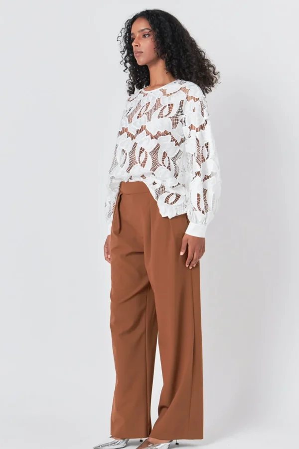 ENDLESS ROSE Tops*- Lace Blouse WHITE