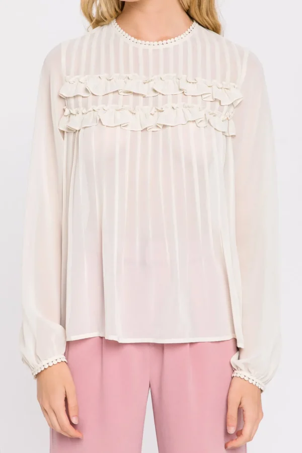 ENDLESS ROSE Shirts & Blouses | Tops*- Lace Detail Pleated Blouse
