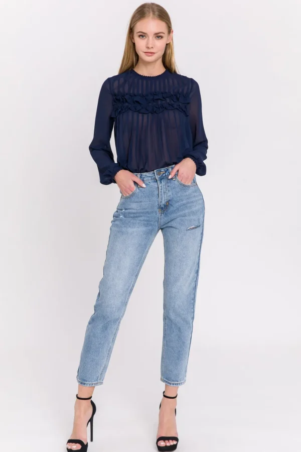 ENDLESS ROSE Shirts & Blouses | Tops*- Lace Detail Pleated Blouse