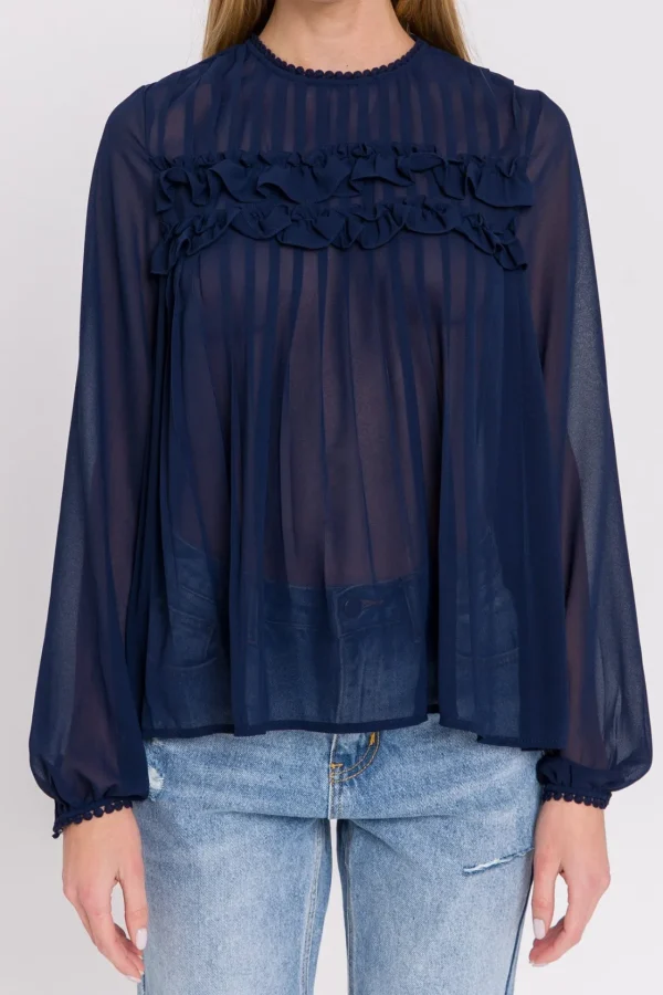 ENDLESS ROSE Shirts & Blouses | Tops*- Lace Detail Pleated Blouse