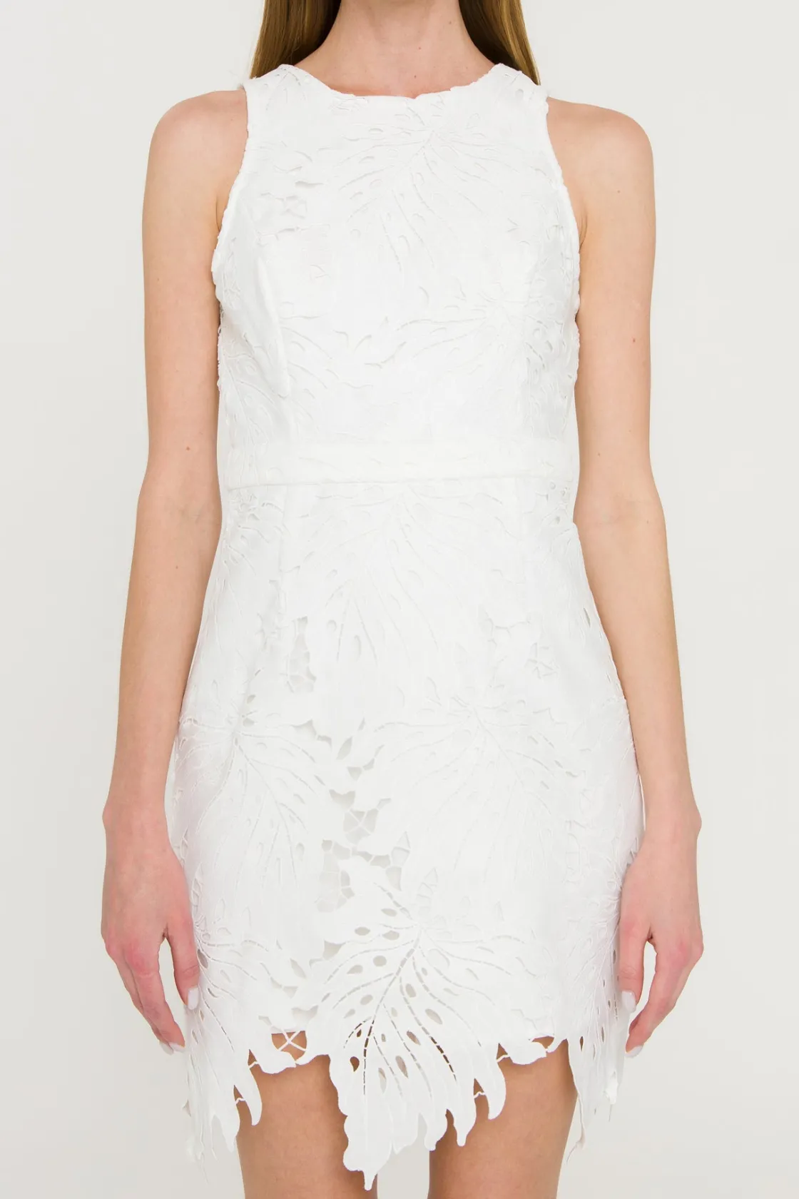 endless_rose__lace_fitted_0.webp ENDLESS ROSE Lace Dresses | Tops*- Lace Fitted Mini Dress WHITE