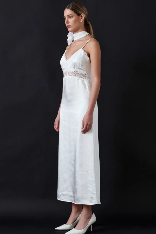 ENDLESS ROSE Lace Dresses | White Dresses*- Lace Maxi Slip WHITE