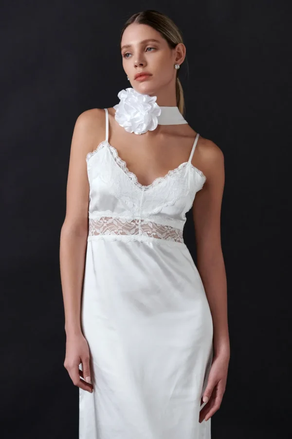 ENDLESS ROSE Lace Dresses | White Dresses*- Lace Maxi Slip WHITE