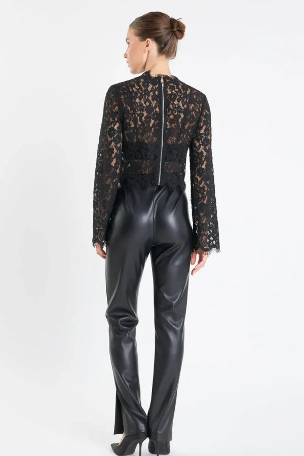 ENDLESS ROSE Tops*- Lace Top BLACK
