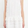 ENDLESS ROSE Lace Dresses*- Lace Trim Detail Mini Dress WHITE