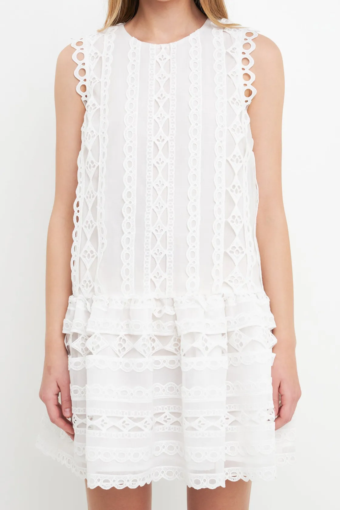 endless_rose__lace_trim_d_0.webp ENDLESS ROSE Lace Dresses*- Lace Trim Detail Mini Dress WHITE