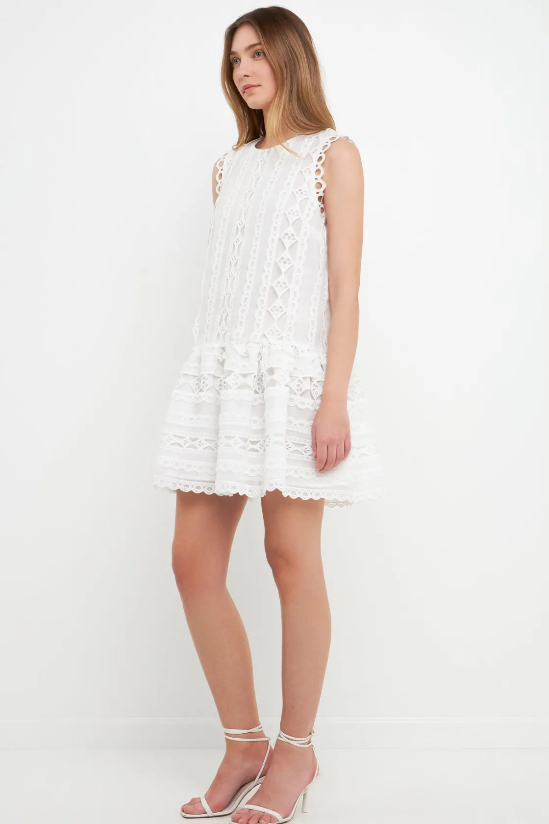 endless_rose__lace_trim_d_1.webp ENDLESS ROSE Lace Dresses*- Lace Trim Detail Mini Dress WHITE