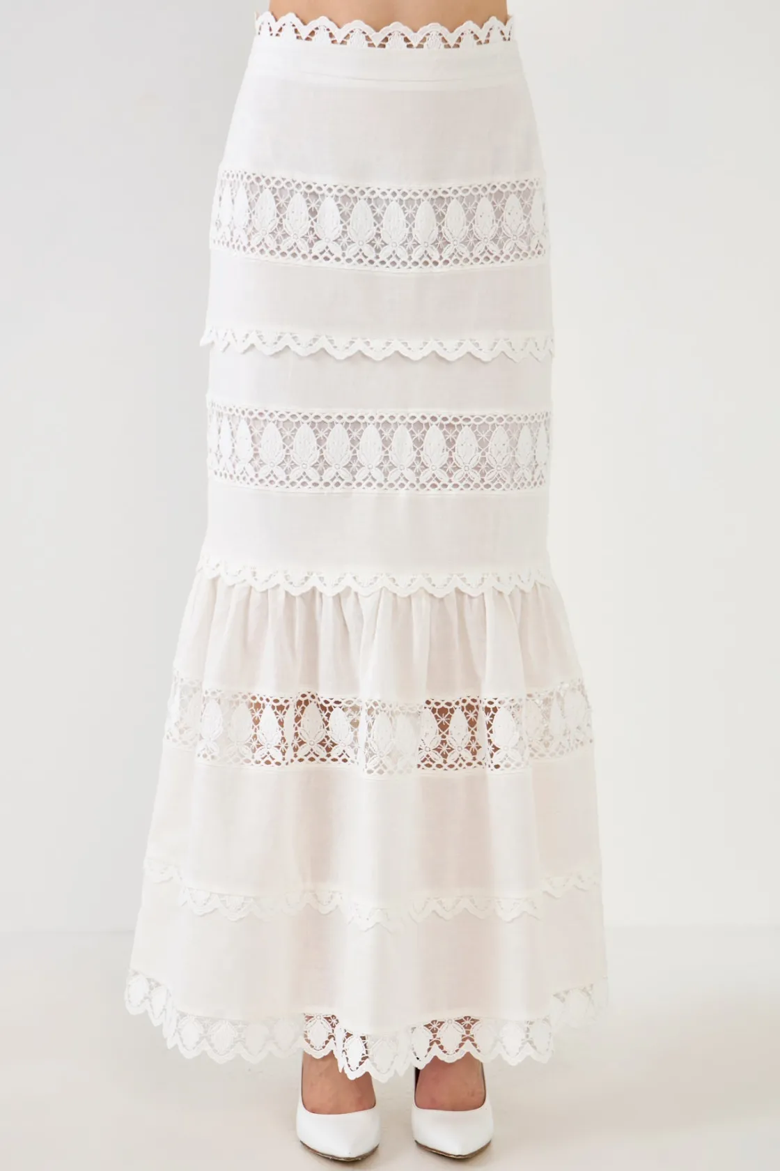 endless_rose__lace_trim_m_0.webp ENDLESS ROSE Skirts*- Lace Trim Maxi Skirt WHITE