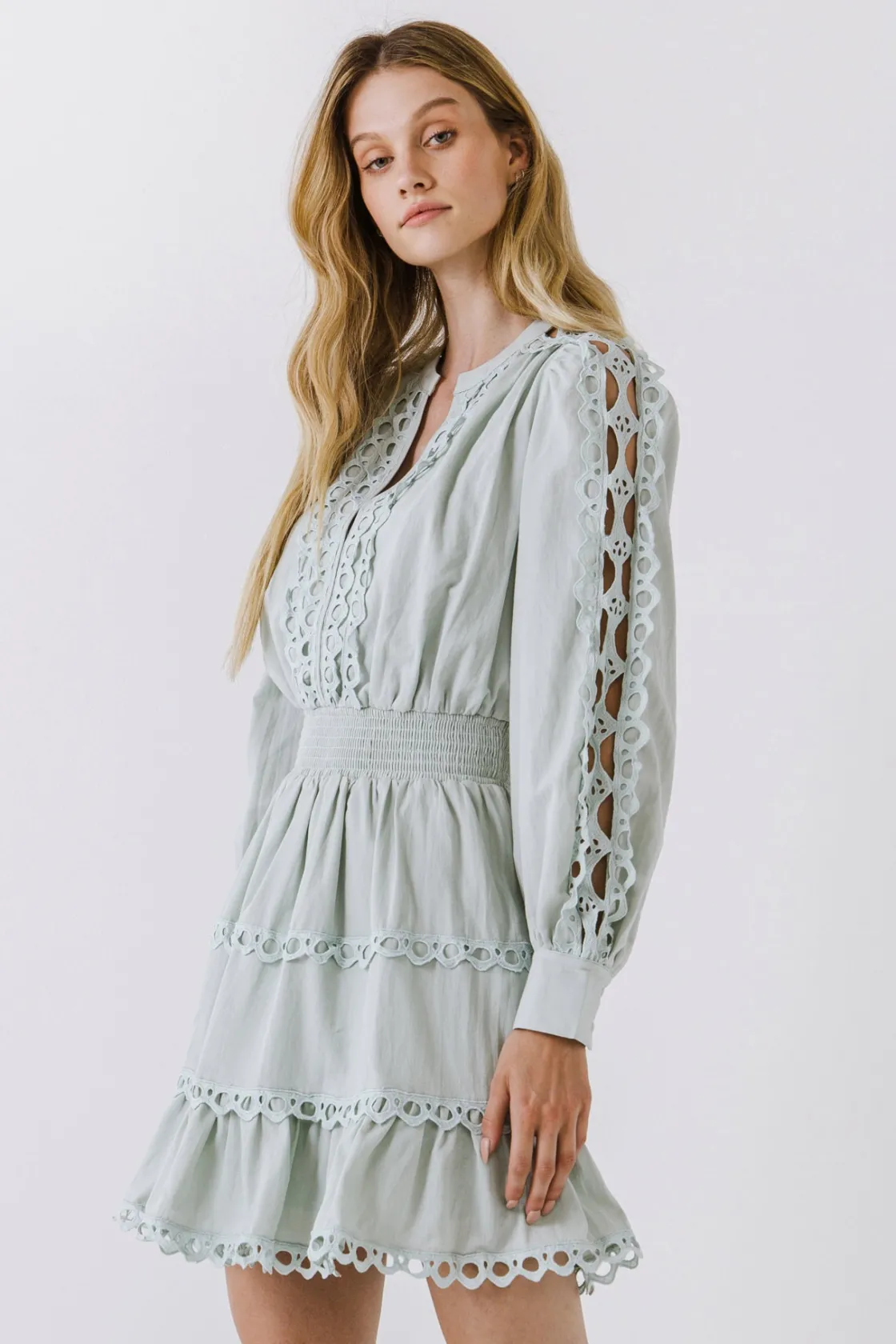 endless_rose__lace_trim_m_11.webp ENDLESS ROSE Lace Dresses | White Dresses*- Lace Trim Mini Dress