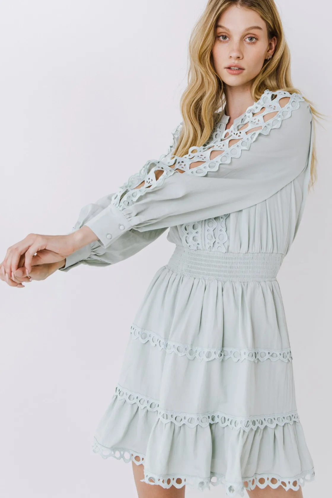 endless_rose__lace_trim_m_13.webp ENDLESS ROSE Lace Dresses | White Dresses*- Lace Trim Mini Dress