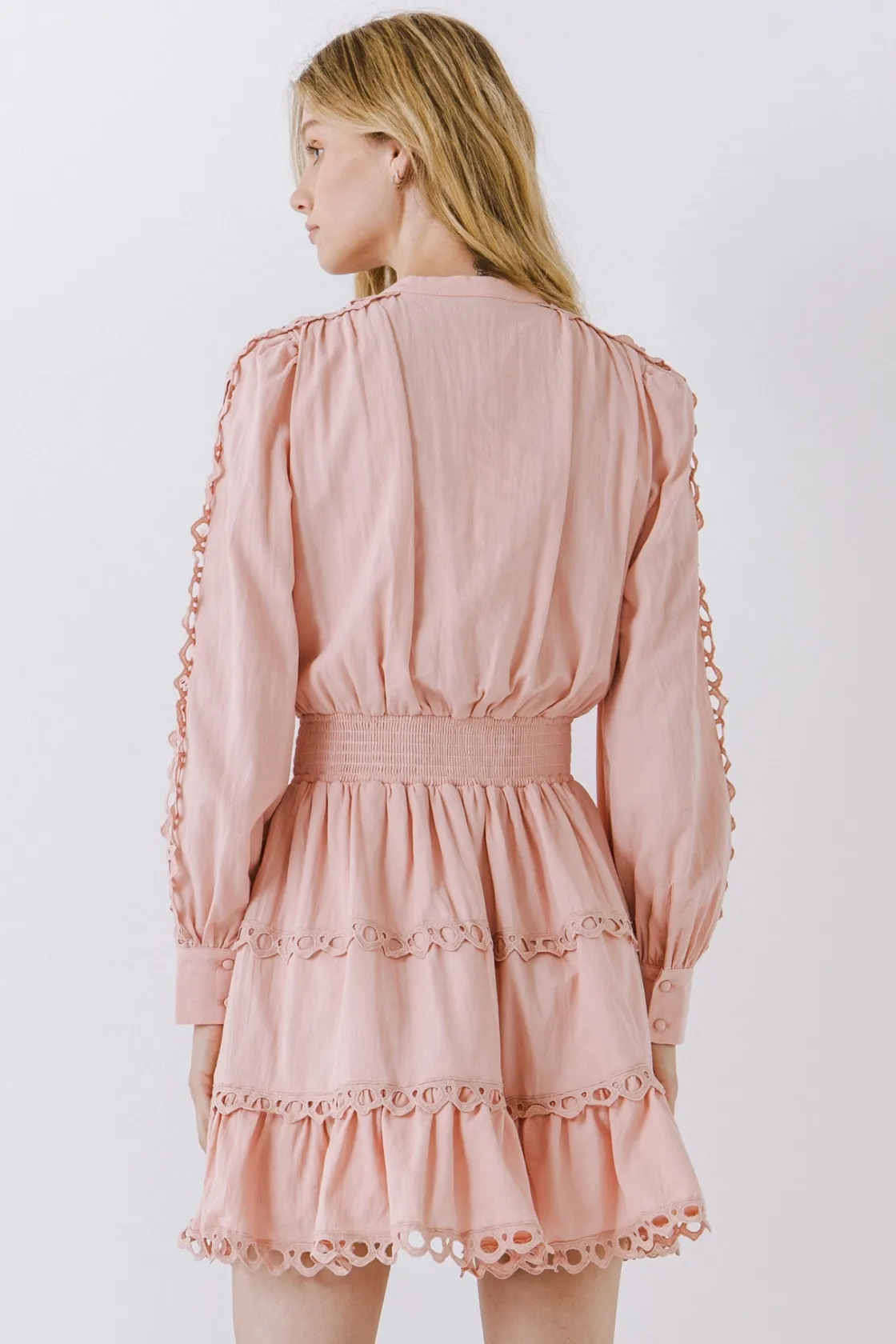 endless_rose__lace_trim_m_17.webp ENDLESS ROSE Lace Dresses | White Dresses*- Lace Trim Mini Dress