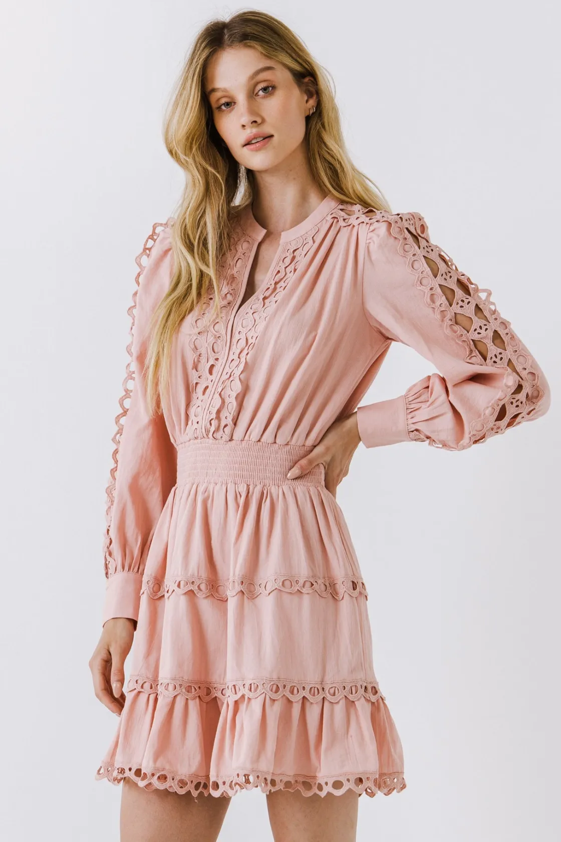 endless_rose__lace_trim_m_18.webp ENDLESS ROSE Lace Dresses | White Dresses*- Lace Trim Mini Dress
