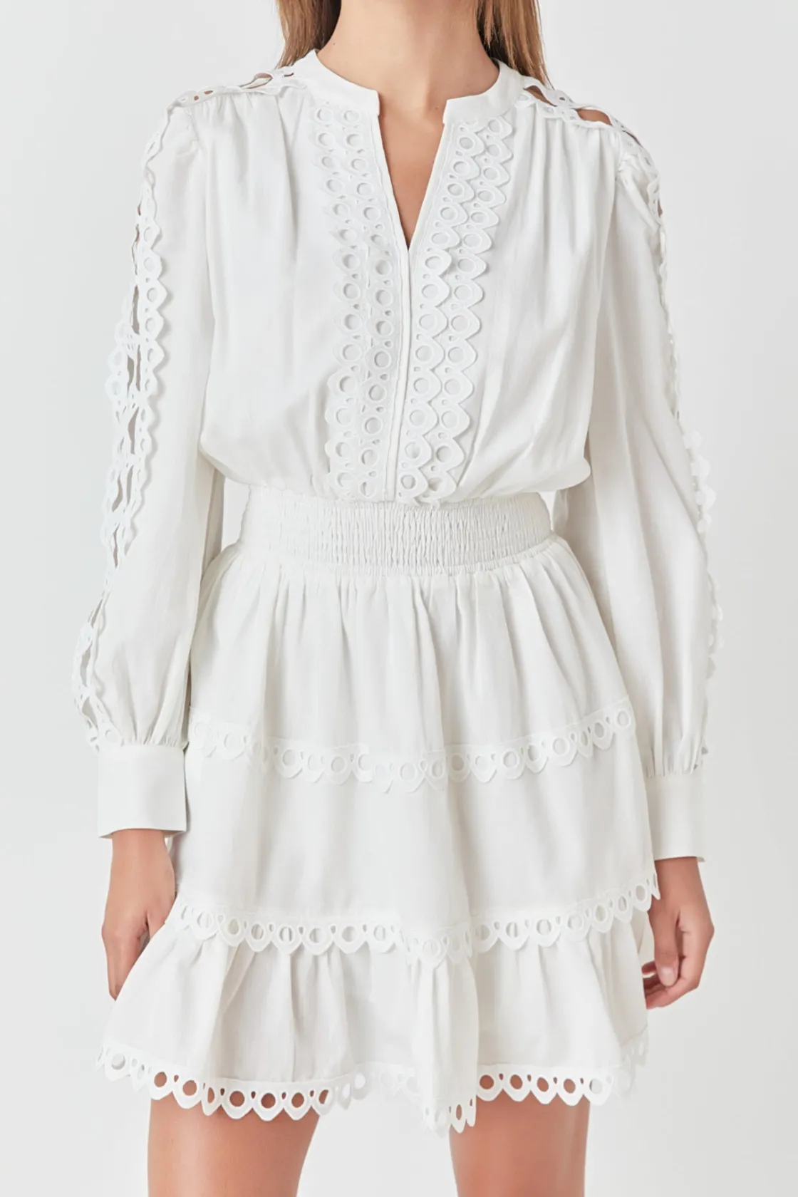 endless_rose__lace_trim_m_5.webp ENDLESS ROSE Lace Dresses | White Dresses*- Lace Trim Mini Dress