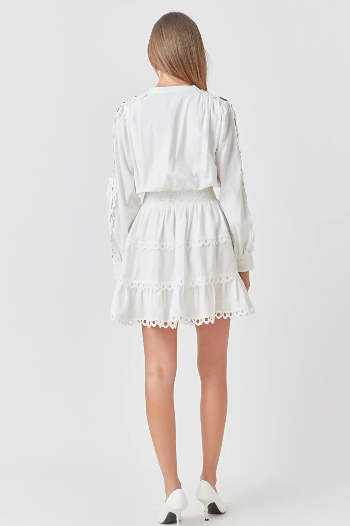 endless_rose__lace_trim_m_7.webp ENDLESS ROSE Lace Dresses | White Dresses*- Lace Trim Mini Dress