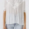 ENDLESS ROSE Shirts & Blouses | Tops*- Lace Trim Woven Blouse