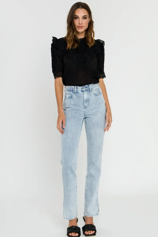 ENDLESS ROSE Shirts & Blouses | Tops*- Lace Trim Woven Blouse
