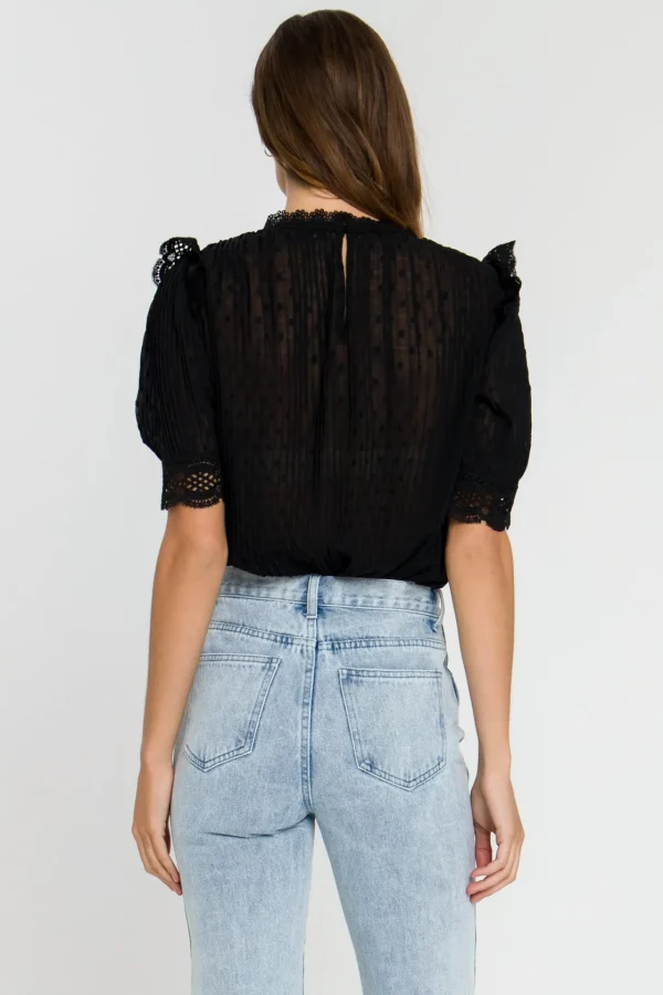 ENDLESS ROSE Shirts & Blouses | Tops*- Lace Trim Woven Blouse