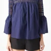 ENDLESS ROSE Shirts & Blouses | Tops*- Lace with Poplin Bell Sleeve Blouse