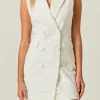 ENDLESS ROSE Lace Dresses | Blazers*- Laced Sleeveless Blazer Mini Dress WHITE
