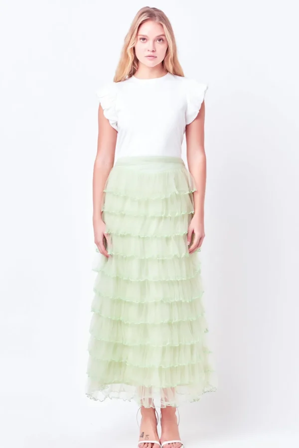 ENDLESS ROSE Skirts | Tops*- Layered Tulle Midi Skirt
