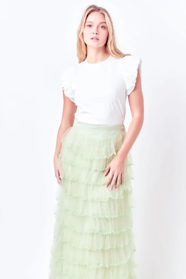 ENDLESS ROSE Skirts | Tops*- Layered Tulle Midi Skirt